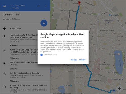 Google Maps thêm tính năng chỉ đường chi tiết tại Việt Nam Tính năng dẫn đường chi tiết của Google Maps