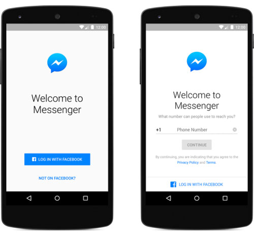 Giao diện Facebook Messenger trên smartphone