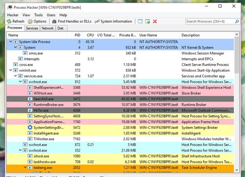 TOP các công cụ có thể thay thế Task Manager trên Windows Process Hacker