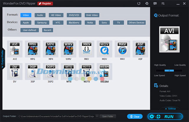 Giao diện WonderFox DVD Ripper Pro