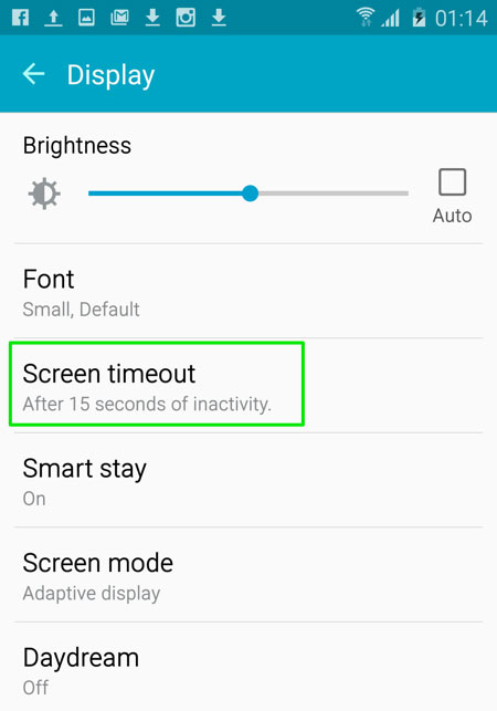 Độ sáng và tự động tắt màn hình