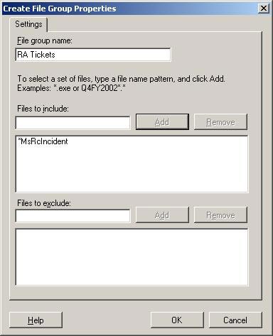 Create File Group Properties