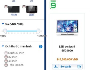 TV LED 3D Samsung C9000 giá gần 150 triệu đồng