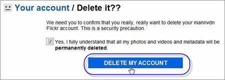 Cách xóa và phục hồi lại tài khoản Flickr