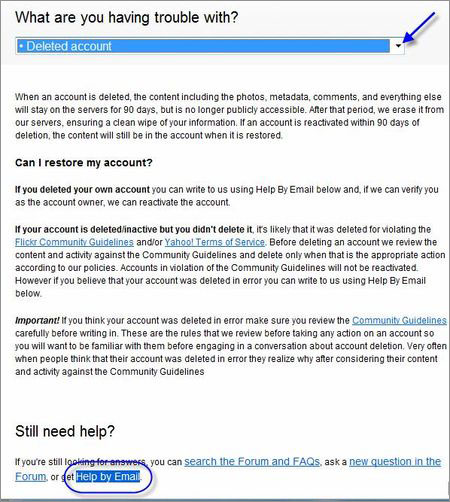Cách xóa và phục hồi lại tài khoản Flickr