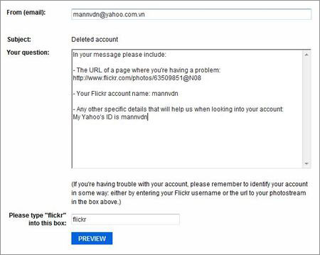 Cách xóa và phục hồi lại tài khoản Flickr