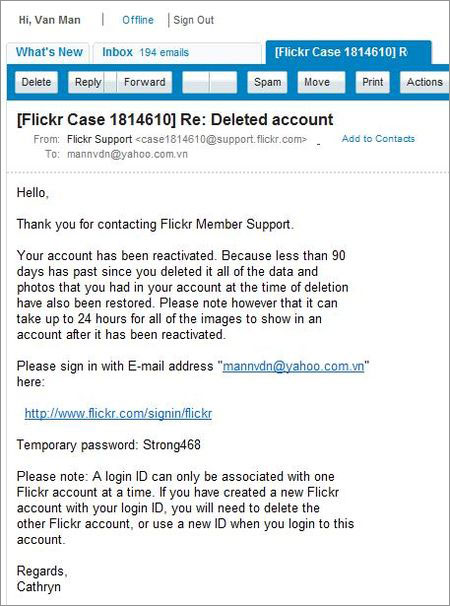 Cách xóa và phục hồi lại tài khoản Flickr