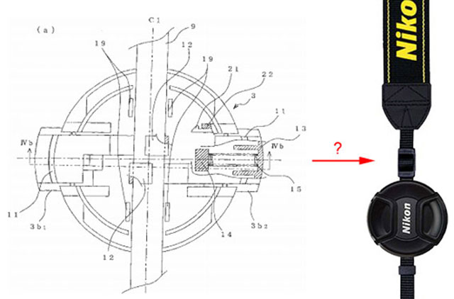 Nikon nghiên cứu giữ nắp ống kính trên dây đeo