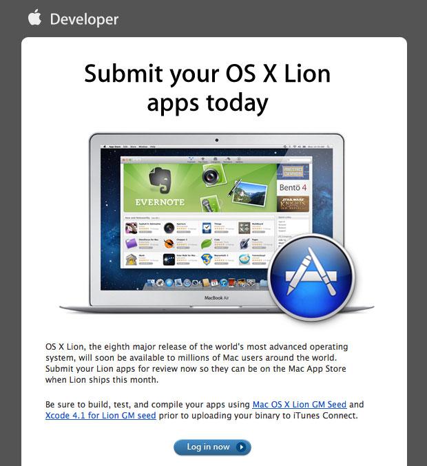 Apple kêu gọi phát triển ứng dụng cho OS X Lion