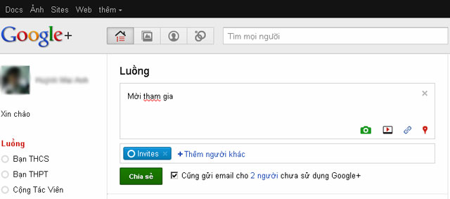 2 cách gửi thư mời tham gia Google+