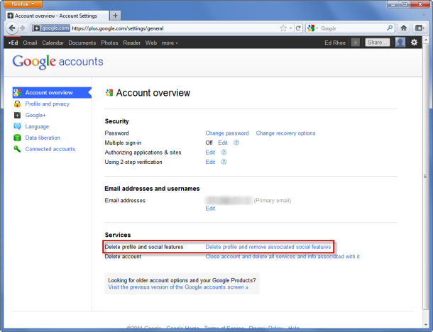 Xoá tài khoản Google+ của bạn