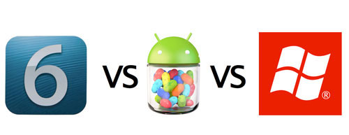 iOS 6, Android 4.1, WP 8 so điểm mới