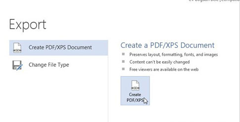 Lưu tài liệu Office 2013 thành file PDF