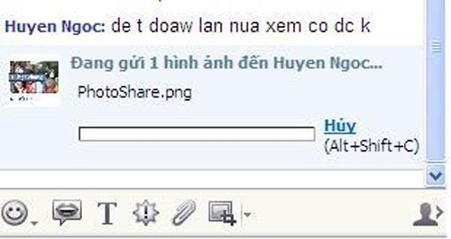 Yahoo Messenger gặp sự cố không thể gửi được file