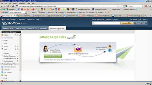 Yahoo Messenger gặp sự cố không thể gửi được file