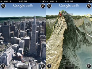 Google Earth đã hỗ trợ 3D trên iOS