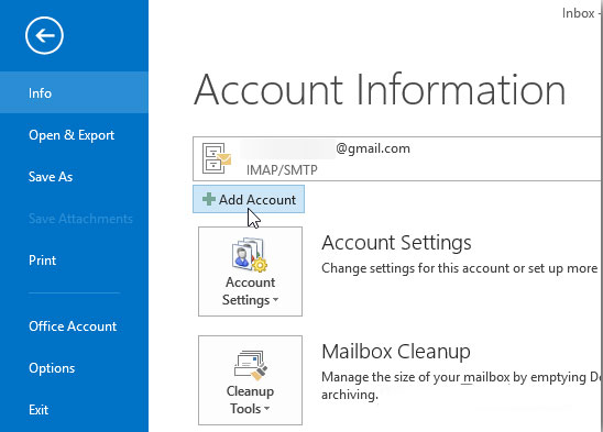 Hướng dẫn bổ sung Gmail vào Outlook 2013 qua giao thức POP
