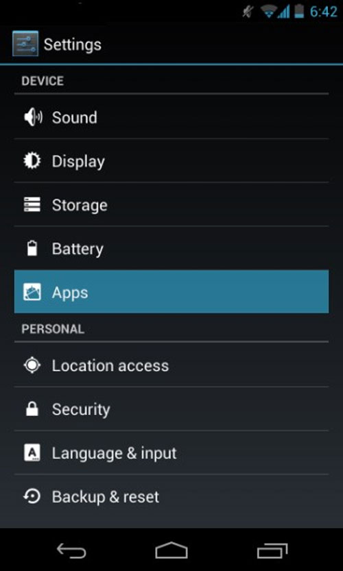 Mở Settings > Apps. Quản lí tác vụ trên Android dễ dàng không cần Task Killer