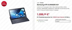 Tablet Ativ Q có giá hơn 44 triệu đồng tại Đức