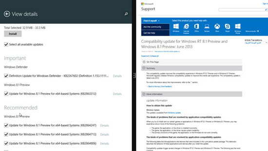 Giao diện của bản cập nhật đầu tiên Windows 8.1 preview Windows 8.1 có bản cập nhật đầu tiên