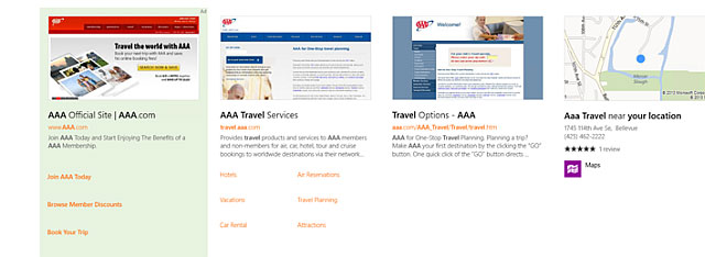 Một demo quảng cáo Bing Ads trong Windows 8.1 Tìm kiếm trên Windows 8.1 sẽ phải chịu quảng cáo