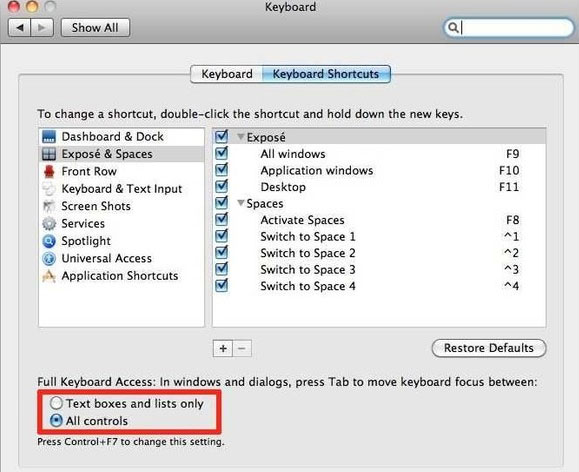 Sau khi kích hoạt All Controls, khi nhấn phím Tab, bạn có thể chọn được lần lượt từng đối tượng trong môi trường đang làm việc Những tính năng hay trên OS X có thể bạn chưa biết