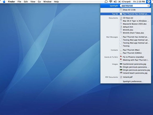 Sử dụng tính năng tìm kiếm Spotlight Những tính năng hay trên OS X có thể bạn chưa biết