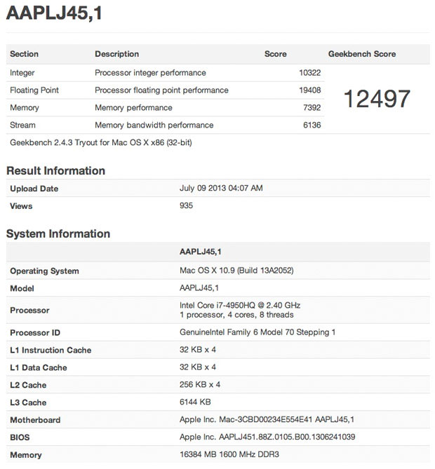 MacBook Pro 15 inch dùng chip Haswell lộ diện