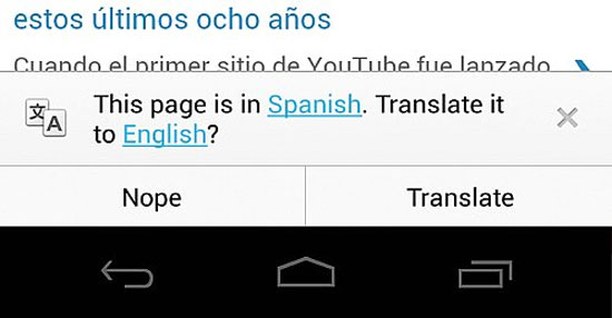 Chrome 28 cho Android: Hỗ trợ “phiên dịch”