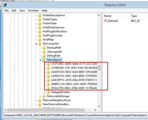 Xóa các thư mục trong ô khoanh màu đỏ. Những thủ thuật hay cho Windows 8.1 Preview