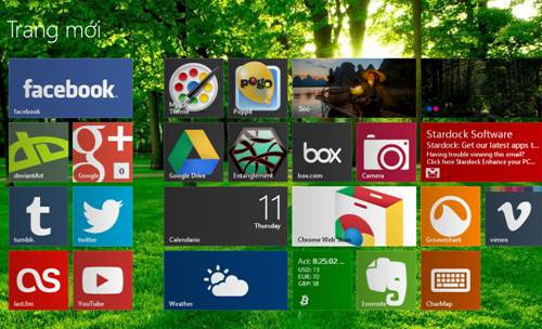 Biến New Tab của Chrome thành Metro của Windows 8