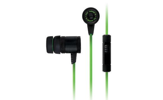 Razer Hammerhead Pro được tích hợp micro và bộ điều khiển từ xa ngay trên dây cáp. Bộ đôi tai nghe Razer nhỏ gọn cho game thủ di động