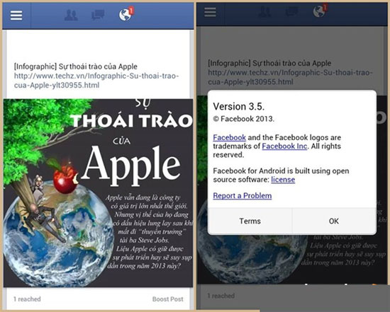 Facebook cập nhật 3.5 cho phép tải ảnh trực tiếp