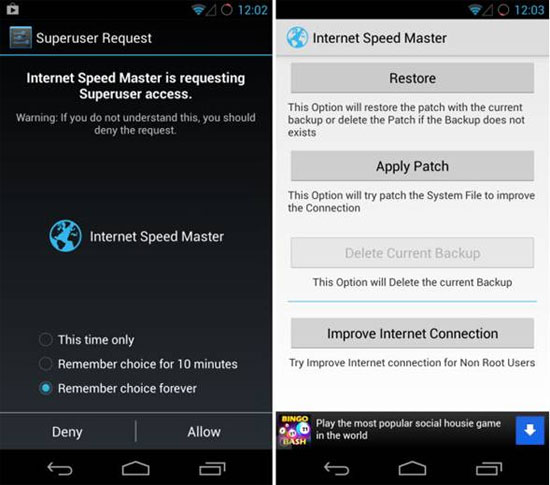 Ứng dụng tăng tốc độ mạng Tăng tốc mạng trên Android với Internet Speed Master