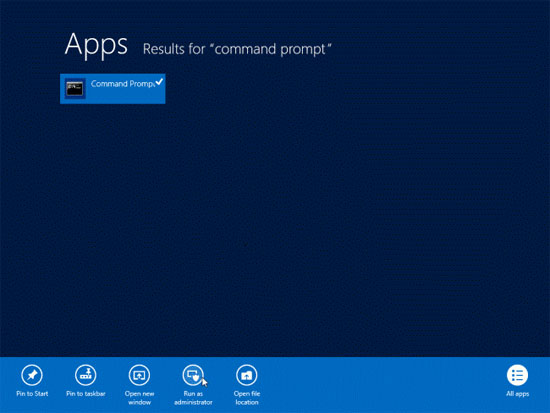 Đi đến tùy chỉnh Command Prompt Tạo điểm phục hồi tuỳ chỉnh cho Windows 8