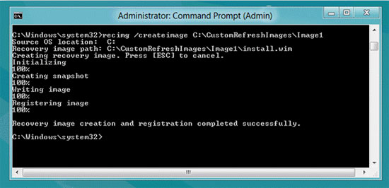 Đi đến tùy chỉnh Command Prompt Tạo điểm phục hồi tuỳ chỉnh cho Windows 8