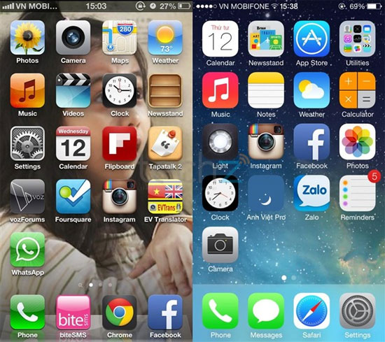 Màn hình chủ khi độ Android Hướng dẫn "độ" Android "màu mè" như iOS 7
