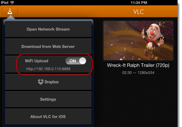 Sử dụng tính năng WiFi Upload để chia sẻ video trên iOS
