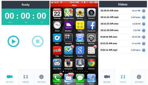 Phần mềm Xrec Đã có phần mềm quay lại màn hình iPhone