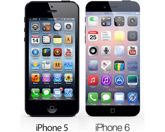 Thiết kế iPhone 6 có kích cỡ giữ nguyên so với iPhone 5 "iPhone không viền" trong hình dung của người sử dụng