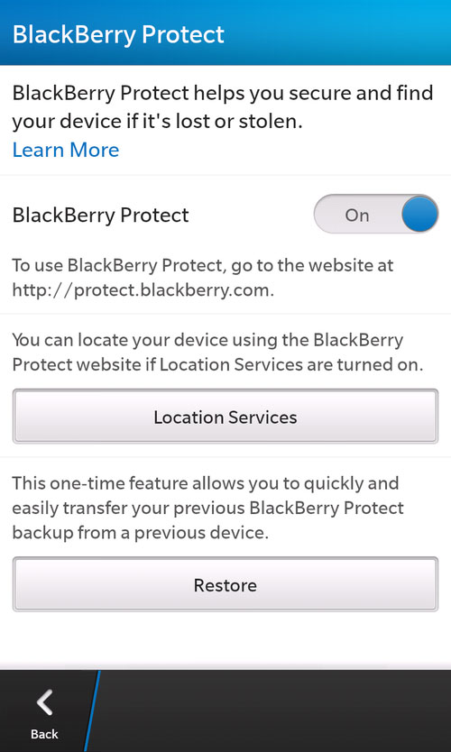 Cách tìm điện thoại BlackBerry 10 bị thất lạc