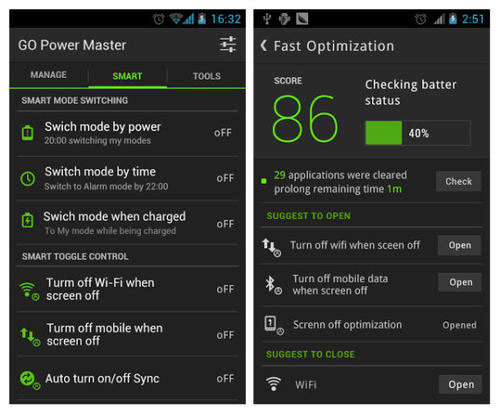 Go Power Master Battery Saver 5 ứng dụng kéo dài pin cho điện thoại Android