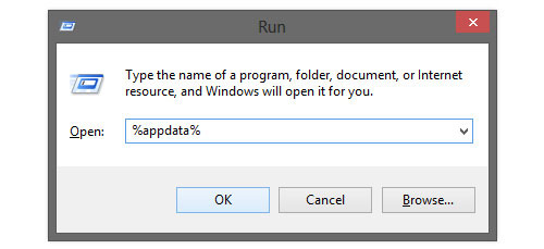 Ấn phím Windows + R để gọi cửa sổ Run và nhập %appdata% vào ô trống sau đó nhấn OK. Tạo Shortcut trong My Computer trên Windows 7 và 8