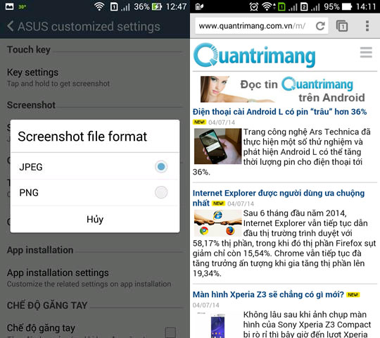 Hướng dẫn cách chụp ảnh màn hình trên Asus Zenfone