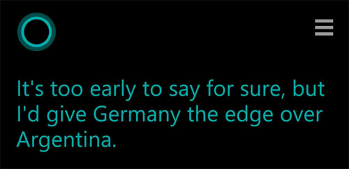 Trợ lý ảo Cortana Cortana dựa vào cái gì để dự đoán World Cup 2014?