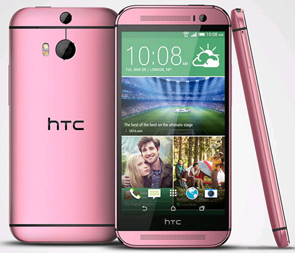 HTC One M8 bản màu hồng HTC One M8 có thêm phiên bản màu đỏ và màu hồng