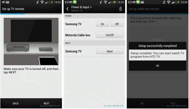 Ứng dụng điều khiển TV của HTC Danh sách smartphone sở hữu tính năng điều khiển TV