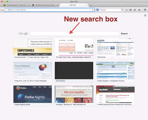 Firefox 31 chính thức ra mắt, bổ sung ô tìm kiếm ở tab mới