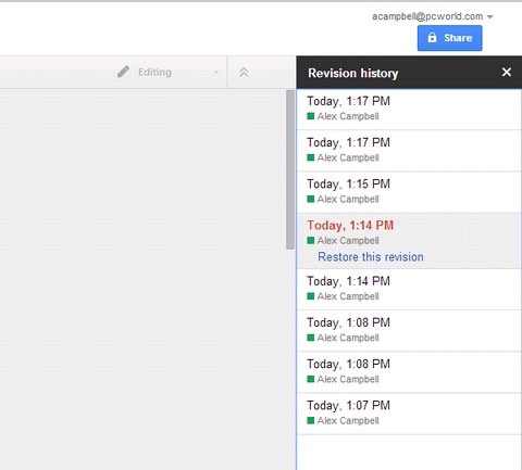 Lịch sử sửa đổi trên Google Docs  Những công cụ hữu ích nên biết trong Google Docs