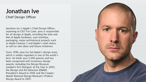 Apple bổ nhiệm Jony Ive làm trưởng bộ phận thiết kế Jony Ive